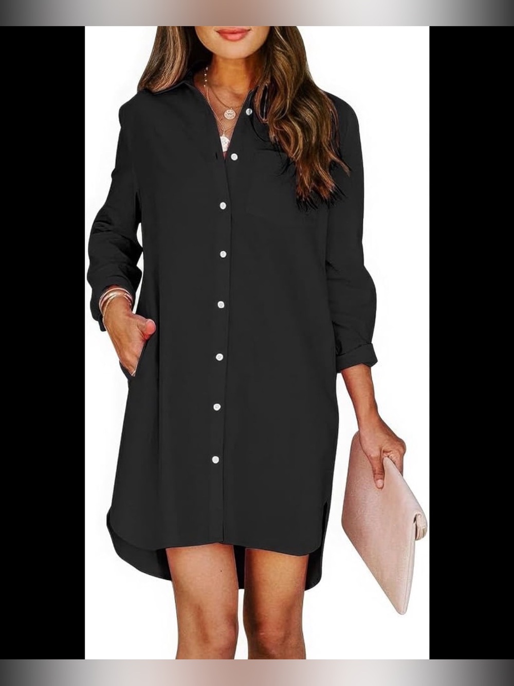 Michael Kors Black Long Sleeve Shirt Dress